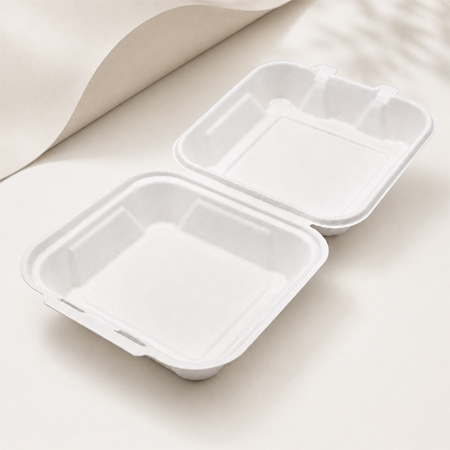 1 compartment bagasse takeaway box for hot meals and delivery
