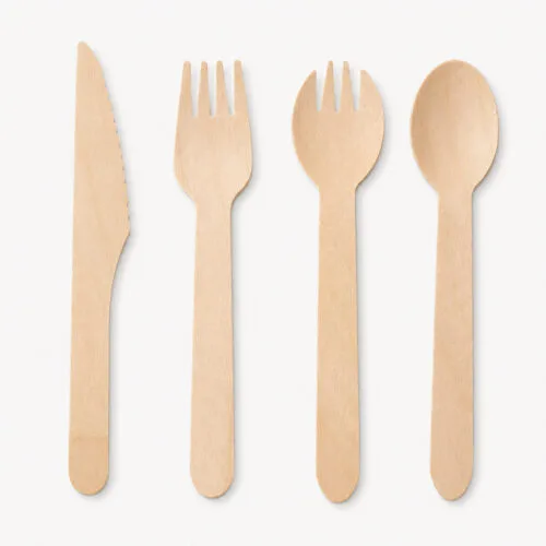 16cm bamboo cutlery, takeaway meal utensils, bulk foodservice cutlery