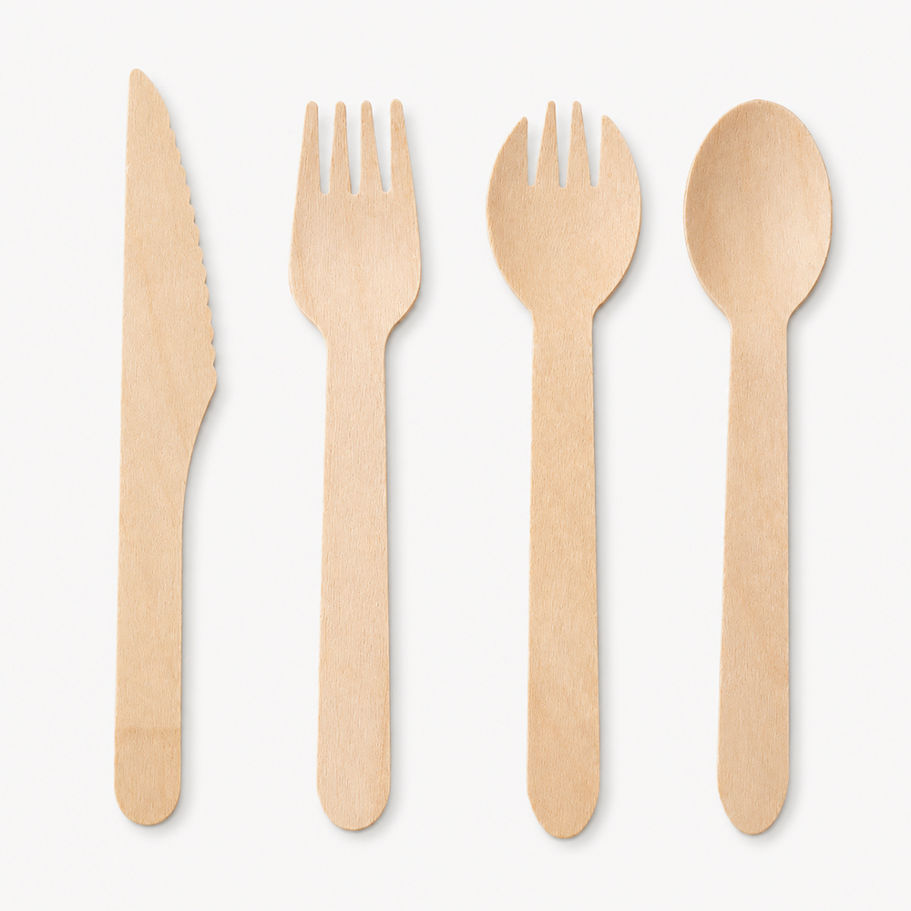 16cm bamboo cutlery, takeaway meal utensils, bulk foodservice cutlery