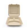3-Compartment Bagasse-Style Clamshell Takeout Box 3-Compartment Bagasse-Style Clamshell Takeout Box