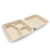 3-Compartment Bagasse-Style Clamshell Takeout Box 3-Compartment Bagasse-Style Clamshell Takeout Box