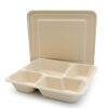 4-Compartment Bagasse Food Container with Lid 4-Compartment Bagasse Food Container with Lid