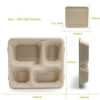 4-Compartment Bagasse Food Container with Lid 4-Compartment Bagasse Food Container with Lid