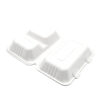 Bagasse 2-Compartment Clamshell Takeout Box Bagasse 2-Compartment Clamshell Takeout Box