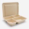 Bagasse 4-Compartment Meal Tray with Lid for Takeout Bagasse 4-Compartment Meal Tray with Lid for Takeout