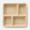 Bagasse 4-Compartment Meal Tray with Lid for Takeout Bagasse 4-Compartment Meal Tray with Lid for Takeout