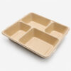 Bagasse 4-Compartment Meal Tray with Lid for Takeout Bagasse 4-Compartment Meal Tray with Lid for Takeout