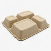 Bagasse 4-Compartment Meal Tray with Lid for Takeout Bagasse 4-Compartment Meal Tray with Lid for Takeout