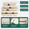 Bagasse 5-Compartment Tray for Foodservice Meals