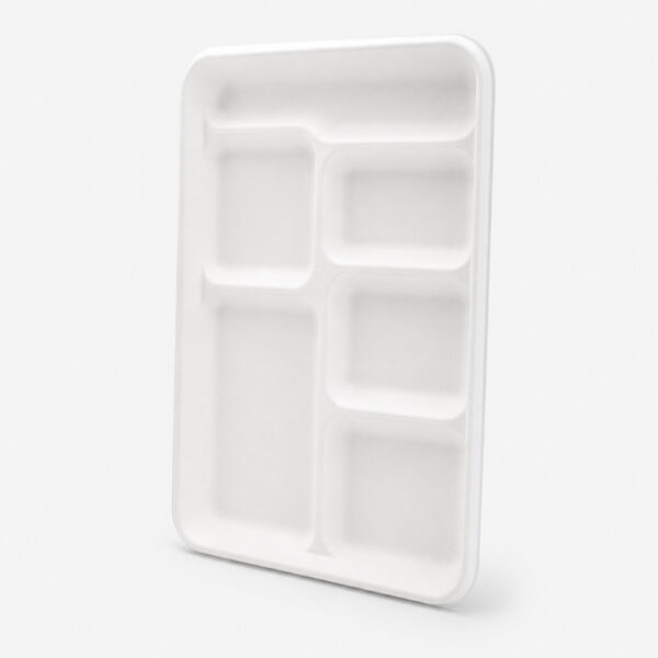 Bagasse 6-Compartment Foodservice Meal Tray Bagasse 6-Compartment Foodservice Meal Tray