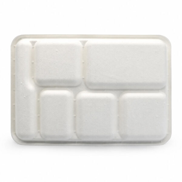 Bagasse 6-Compartment Foodservice Meal Tray Bagasse 6-Compartment Foodservice Meal Tray