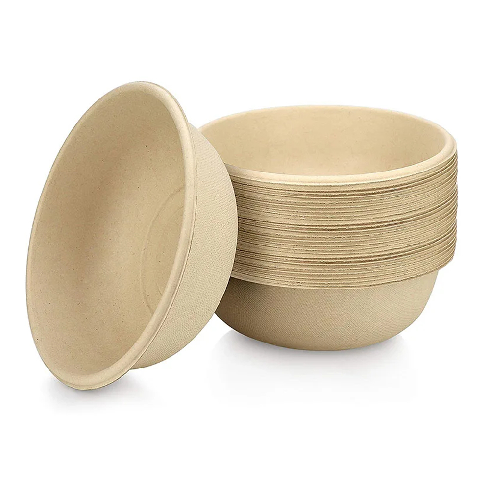 Bagasse Bowl 16 oz with Natural Molded Fiber Look