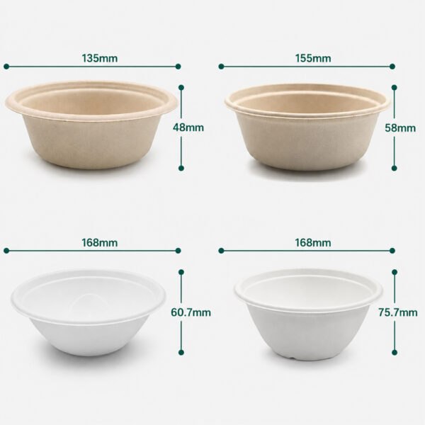 Bagasse Bowl with Lid for Takeaway Meals