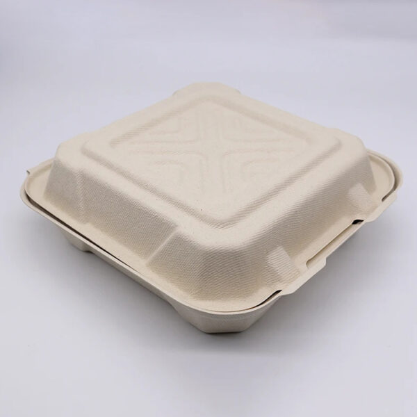 Bagasse Clamshell Box for Takeaway Meals Bagasse Clamshell Box for Takeaway Meals