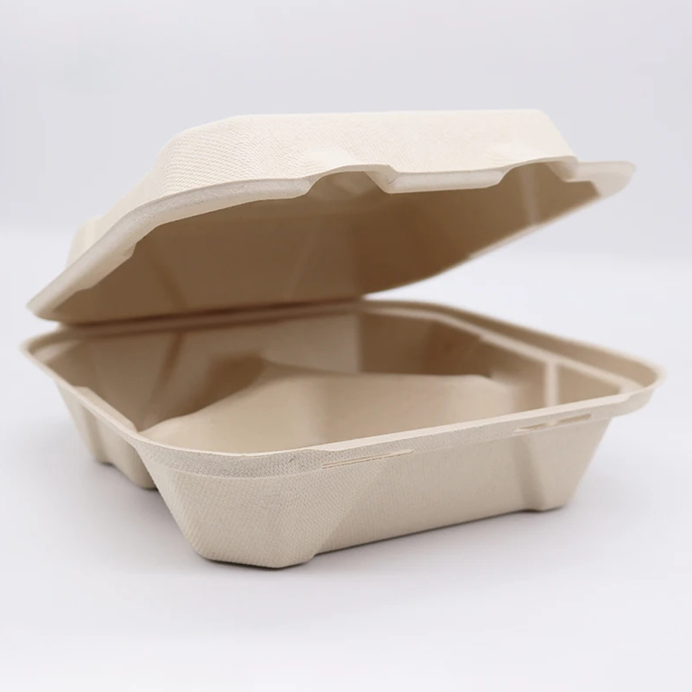 Bagasse Clamshell Box for Takeaway Meals