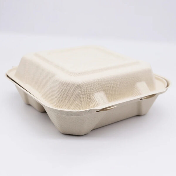 Bagasse Clamshell Box for Takeaway Meals Bagasse Clamshell Box for Takeaway Meals