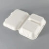 Bagasse Clamshell Box with 2 Compartments for Meals