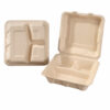 Bagasse Clamshell Box with Compartments for Meals Bagasse Clamshell Box with Compartments for Meals