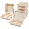 Bagasse Clamshell Box with Compartments for Meals Bagasse Clamshell Box with Compartments for Meals
