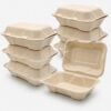 Bagasse Clamshell Food Box for Restaurant Takeout Use Bagasse Clamshell Food Box for Restaurant Takeout Use