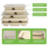 Bagasse Compartment Food Container with Lid Options Bagasse Compartment Food Container with Lid Options