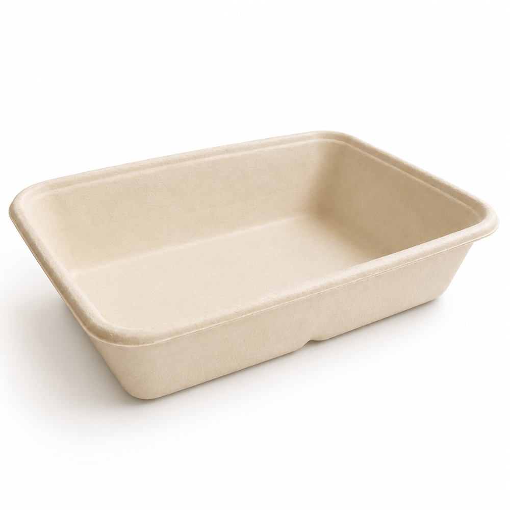 Bagasse Food Container with Separate Lid Option