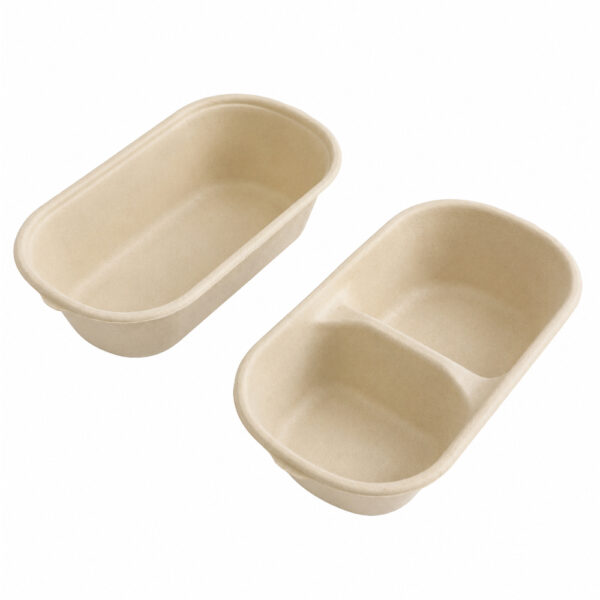 Bagasse Food Container with Separate Lids for Meals
