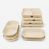 Bagasse Food Containers with Clear Lid Options