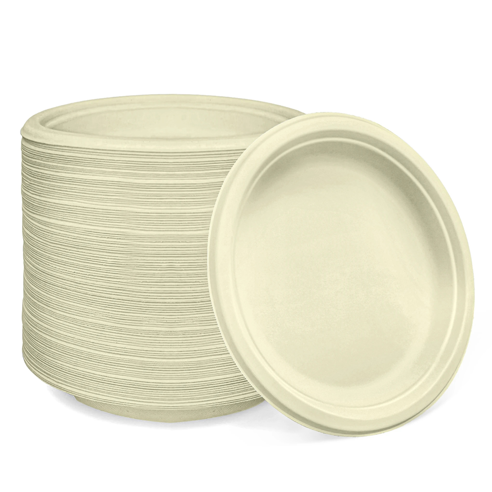 Bagasse Plate 9 Inch for Foodservice Meals