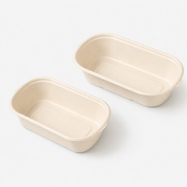 Bagasse Rectangular Meal Pan with Lid Options Bagasse Rectangular Meal Pan with Lid Options