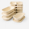 Bagasse Rectangular Meal Pan with Lid Options Bagasse Rectangular Meal Pan with Lid Options