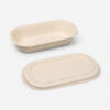 Bagasse Rectangular Meal Pan with Lid Options Bagasse Rectangular Meal Pan with Lid Options