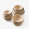 Bagasse Round Bowl Set with Separate Lids