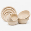 Bagasse Round Bowl Set with Separate Lids