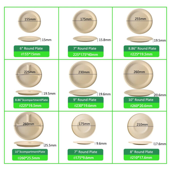 Bagasse Round Plates for Catering Foodservice Bagasse Round Plates for Catering Foodservice