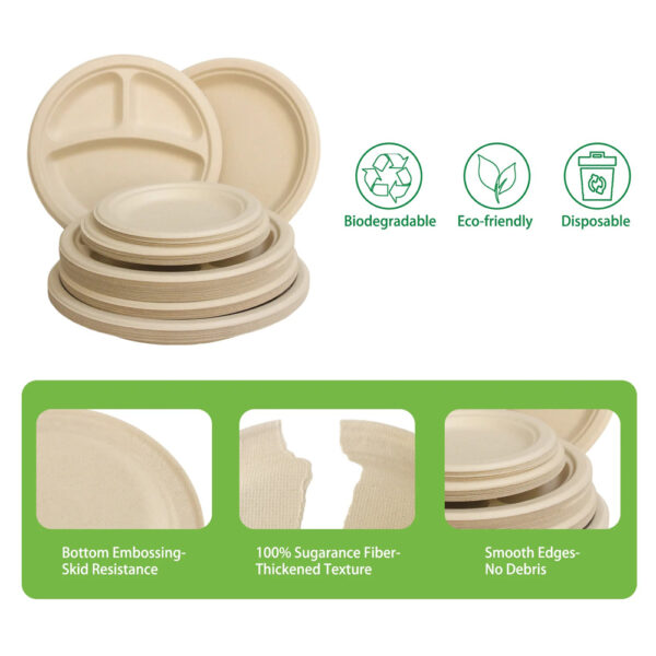 Bagasse Round Plates for Catering Foodservice Bagasse Round Plates for Catering Foodservice