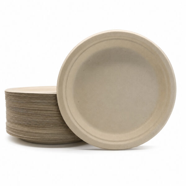 Bagasse Round Plates for Catering Foodservice Use