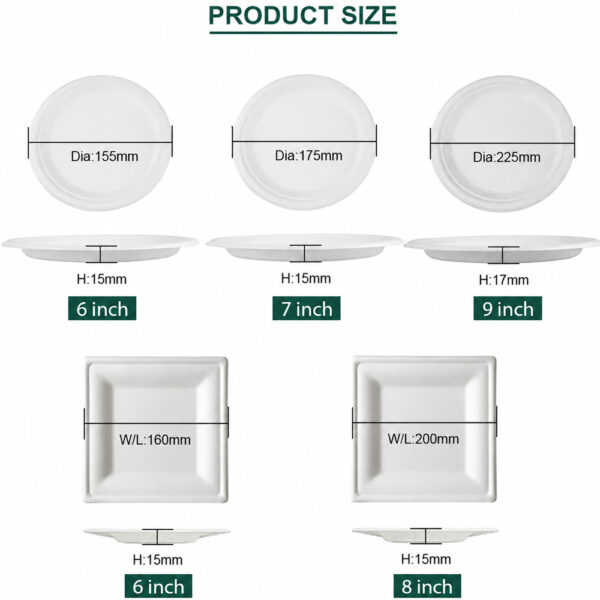 Bagasse Round Plates for Catering and Foodservice