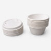 Bagasse Sauce Cup with Fitted Fiber Lid