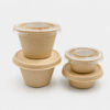 Bagasse Sauce Cup with Fitted Lid Options