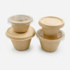 Bagasse Sauce Cup with Fitted Lid Options