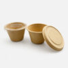 Bagasse Sauce Cup with Fitted Lid Options