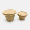 Bagasse Sauce Cup with Fitted Lid Options