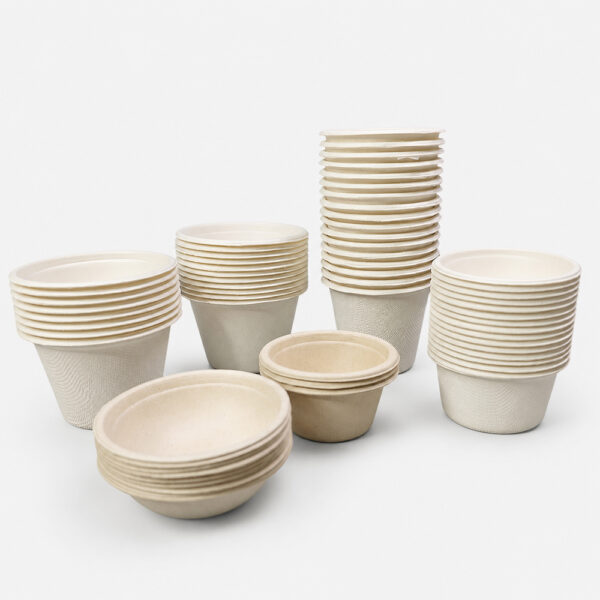 Bagasse Sauce Cup with Fitted Lid for Condiments