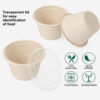 Bagasse Sauce Cup with PET and Fiber Lid Options