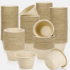 Bagasse Sauce Cup with PET and Fiber Lid Options