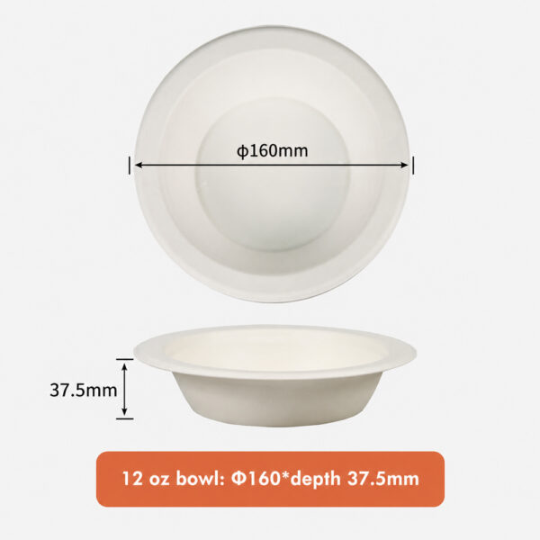 Bagasse-Style 12 oz Bowl for Takeaway Meals