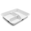 Bagasse-Style 3-Compartment Tray with Lid
