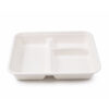 Bagasse-Style 3-Compartment Tray with Lid