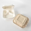 Bagasse-Style Clamshell Meal Box with 3 Compartments